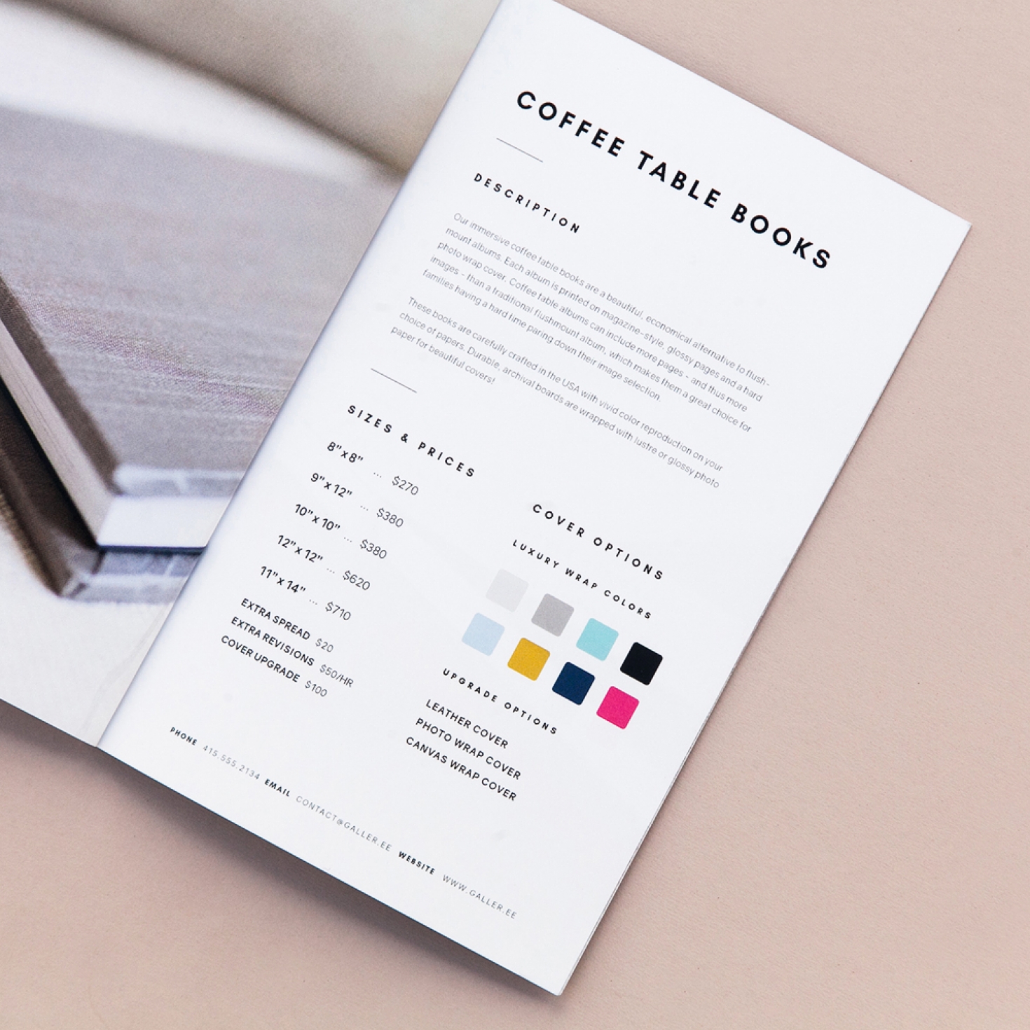 Coffee table book templates