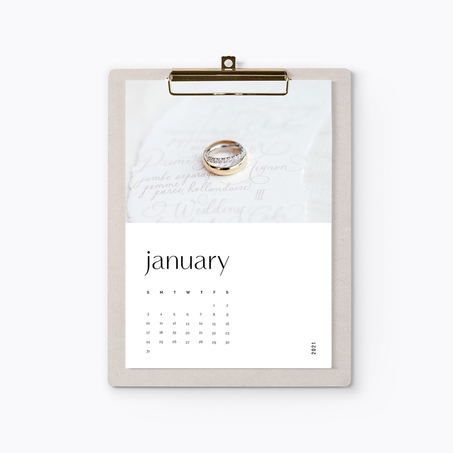 Modern Serif Desk Calendar Photography Marketing